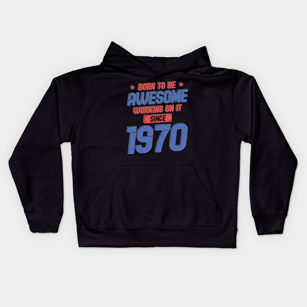 Retro 1970 Kids Hoodie by Hastag Pos